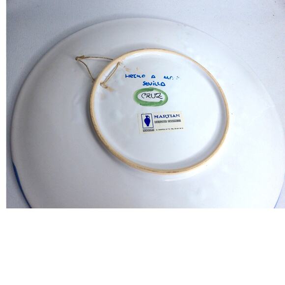 Vintage Martian Ceramica Sevillana Hand Painted Floral Platter - Picture 2 of 5